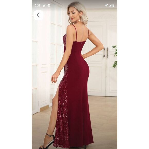 Ever-Pretty Women's V-Neck  Sequin Mermaid Floor-Length Evening Dress XXL - Picture 12 of 14